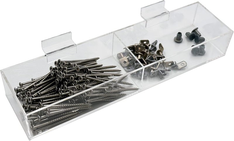 no N N’icePackaging – 1 Qty – 2 Bin Acrylic Slatwall Display – Multi-Compartment 2.25” Deep – for Stores/Sales/Showcase/Merchandise/Bargain Items/Candy (2 Bins) - Image 2